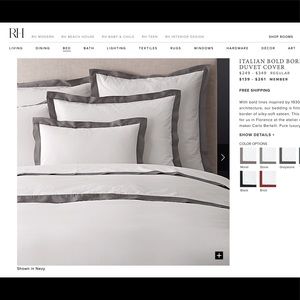 Restoration Hardware Bedding King Duvet Italian Cotton Nwt